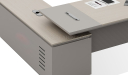 'Lucira' 6.5 Feet Office Desk In White Oak & Seagull Gray Finish