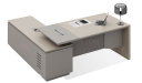 'Lucira' 6.5 Feet Office Desk In White Oak & Seagull Gray Finish