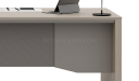 'Lucira' 6.5 Feet Office Desk In White Oak & Seagull Gray Finish