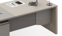 'Lucira' 6.5 Feet Office Desk In White Oak & Seagull Gray Finish
