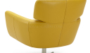 'Vega' Lounge Chair With Swivel Function In Mustard Yellow Leather