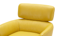 'Vega' Lounge Chair With Swivel Function In Mustard Yellow Leather