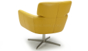 'Vega' Lounge Chair With Swivel Function In Mustard Yellow Leather