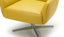 'Vega' Lounge Chair With Swivel Function In Mustard Yellow Leather