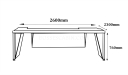 shop drawing of 9 feet office table with side return