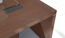 office table top in walnut veneer with wire box