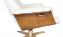 white leather lounge chair with reclining function