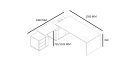 shop drawing of office table with height adjustable side cabinet