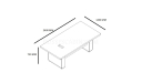 shop drawing of 8 feet conference table with wire box