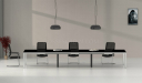 12 seater conference table in black glass and steel