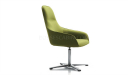 lounge chair with green fabric upholstery