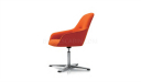 orange color lounge chair with stainless steel base