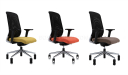 office chairs with colorful fabric seats