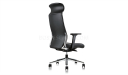 rear view of high back office chair in black leather