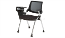 training chair with castors and writing pad in chrome finish
