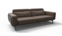 three seater office sofa in brown leather