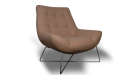 contemporary lounge chair in beige leather