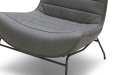 close up view of lounge chair in gray leather