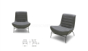 size drawing of lounge chair in carbon gray leather