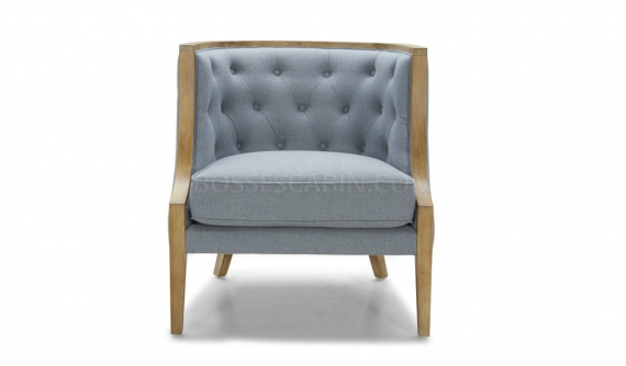 classic arm chair in wood and fabric