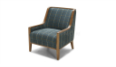 classic arm chair in fabric upholstery and wooden frame