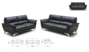 two and three seater sofa in black leather with dimensions