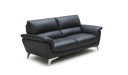 two seater sofa in black leather