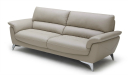 office sofa in beige leather with steel base