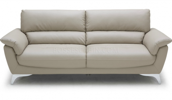 three seater office sofa in beige leather