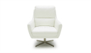 revolving lounge chair in off white leather