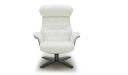 lounge chair in white leather with four star swivel base