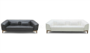 office sofa set in black and white leather