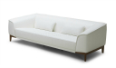 office sofa in white leather with solid wood legs