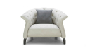 single seater chesterfield sofa in taupe leather