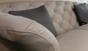 close up view of nubuck leather chesterfield sofa