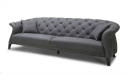 four seater chesterfield sofa in dark gray leather