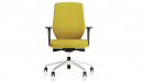 ergonomic office chair in yellow fabric with donati synchro tilt mechanism