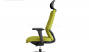 office chair with headrest in green fabric