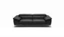 office sofa in black leather and steel
