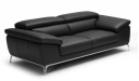 office sofa in black leather and steel
