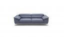 office sofa in blue leather with adjustable headrests