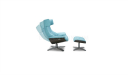 reclining chair in acqua blue leather