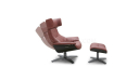 recliner sofa with wing back in wine red leather