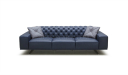 three seater chesterfield sofa in blue leather