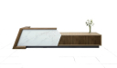 large reception desk in combination of marble and wood