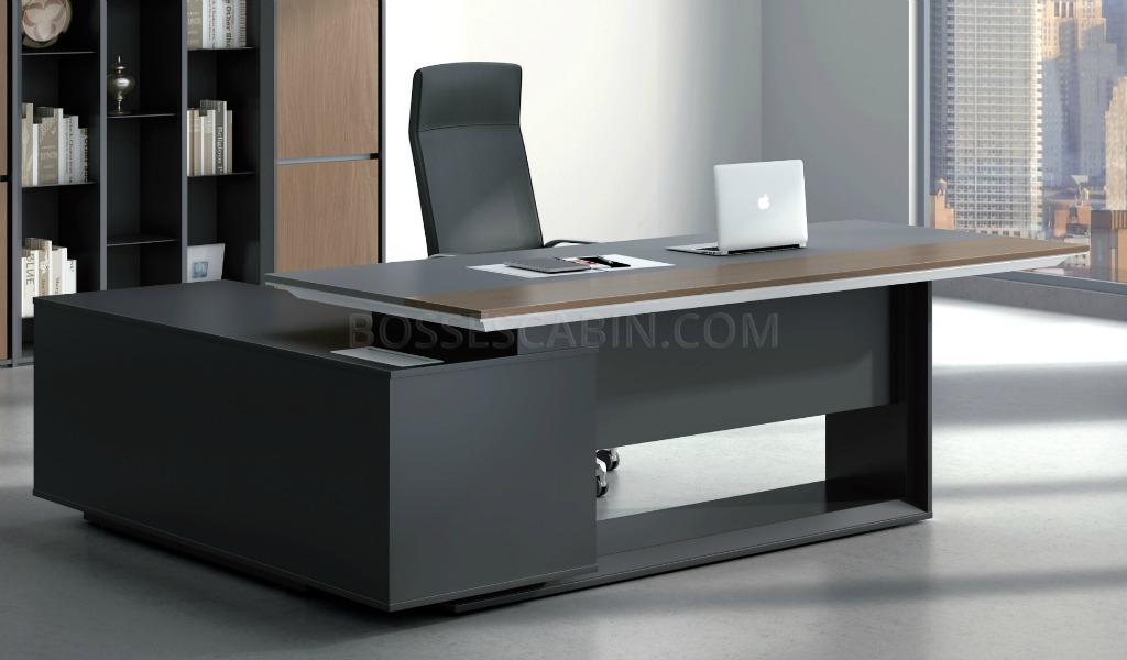 Leather Finish Office Table | Smart Office Desks Online: 