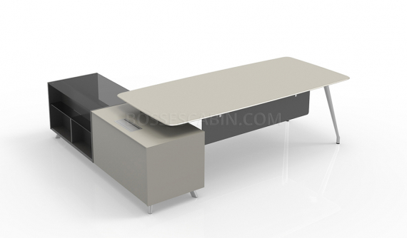office desk in glossy lacquered finish
