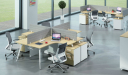 modern office with 4 seater modular workstation