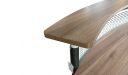 reception table counter top in walnut laminate finish
