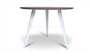 round meeting table with three metal legs base